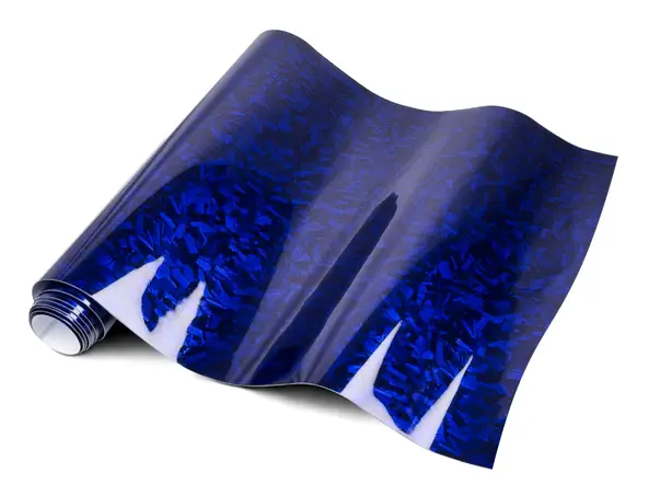 folie auto carbon forjat albastru lucios