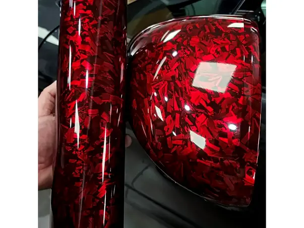 folie auto visiniu lucios textura carbon forjat