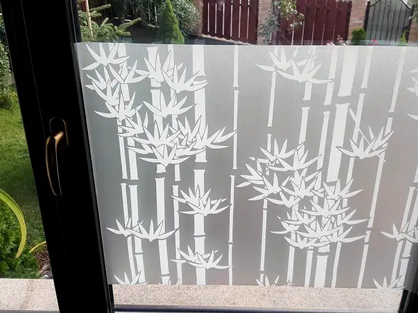 folie autoadeziva sablare sticla bambus alb