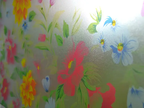 folie autoadeziva sablare sticla flori colorate aida