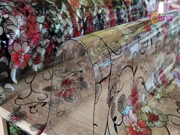 folie blat 1 mm cu model floral roz