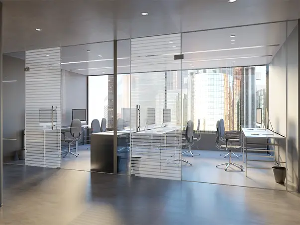 folie cu dungi albe pentru partitii birouri