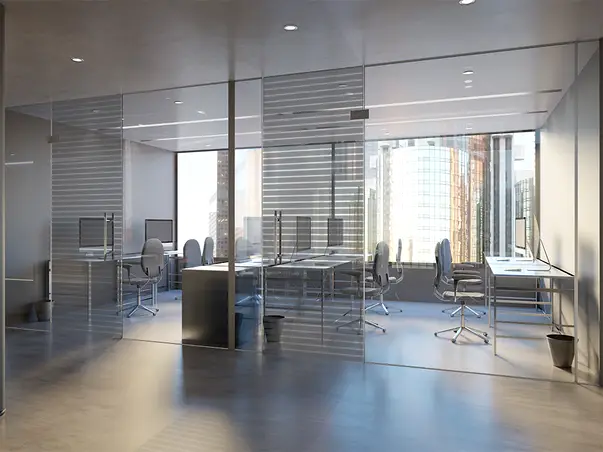 folie cu dungi gri pentru partitii birouri