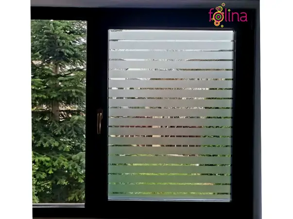 folie geam autoadeziva cu dungi orizontale gri folina