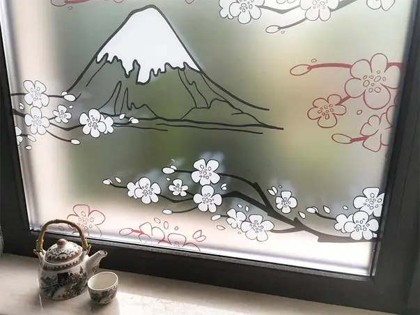 folie geam autoadeziva folina decor asiatic 100 cm latime