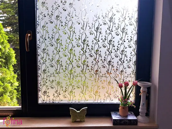 folie geam autoadeziva folina sablare cu crengute translucide