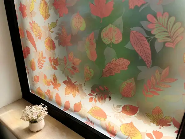 folie geam autoadeziva frunze folina decor de toamna 100 cm latime