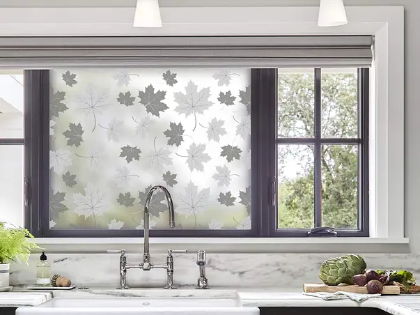 folie geam autoadeziva hana model frunze gri fgf164 s1