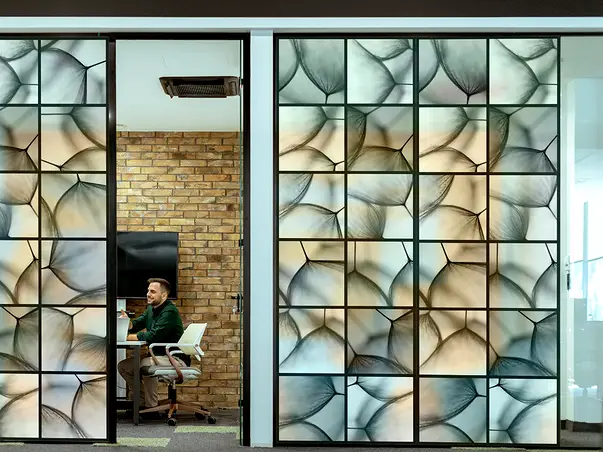 folie geam autoadeziva model chenare cu papadie sablare bordura la metru s04