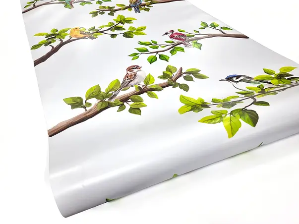 folie geam autoadeziva model crengi si pasari buzunnew sablare tip bordura 50x200cm s06