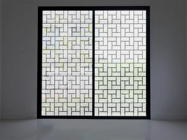 folie geam autoadeziva model geometric alb 4