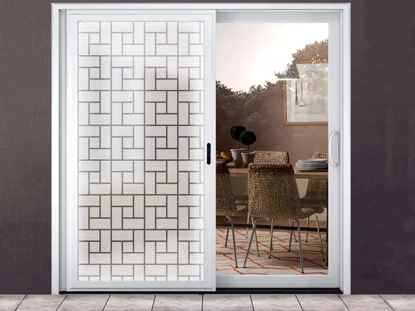 folie geam autoadeziva model geometric alb 5