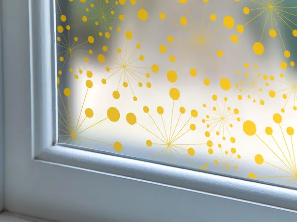 folie geam autoadeziva polly model abastract buline galben fgf147 s1