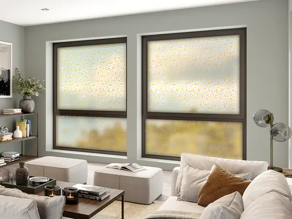 folie geam autoadeziva polly model abastract buline galben fgf147 s2