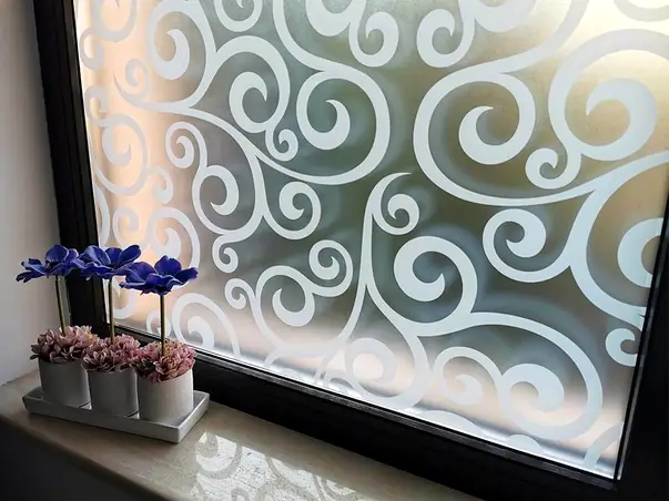 folie geam autoadeziva rina model alb 100 cm latime