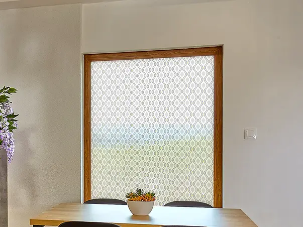 folie geam autoadeziva selim model geometric cu galben si gri fgf32 s2