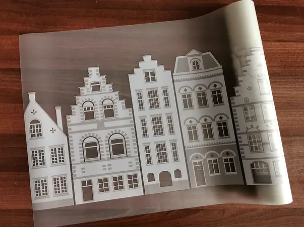 folie geam bordura cu model case