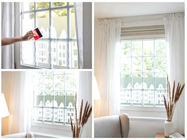 folie geam bordura decorativa peisaj urban