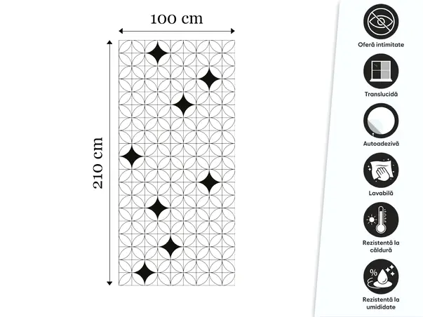 folie geam cabina de dus sablare cu model eclectic monocromatic rola 100x210cm s01