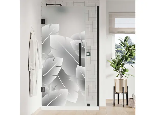 folie geam cabina dus folina sablare model frunze tropicale rola 100x210cm s00