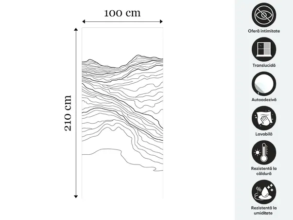 folie geam cabina dus folina sablare model topografie montana fgf261 rola 100 210 cm s01