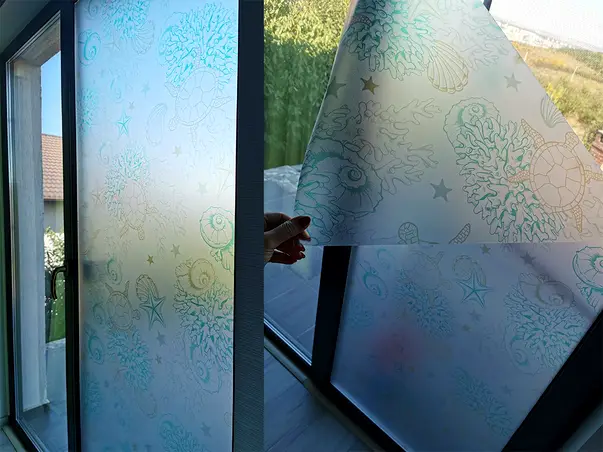 folie geam cu model tematica marina