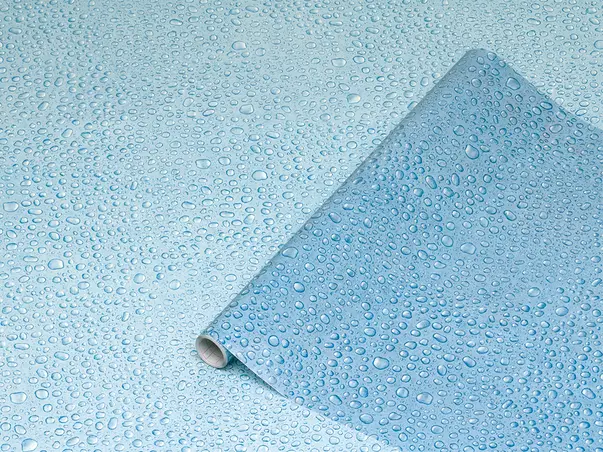 folie geam cu stropi de apa sablare albastra