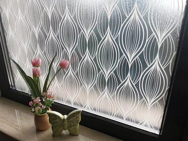 folie geam electrostatica charis model geometric alb