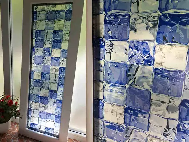 folie geam electrostatica ice cube blue