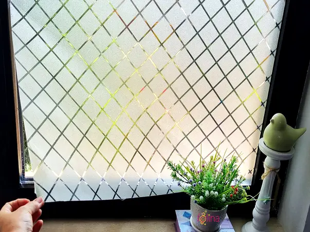 folie geam intimitate sablare cu romburi elegante