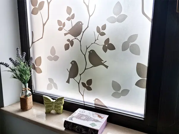 folie geam pasari gri