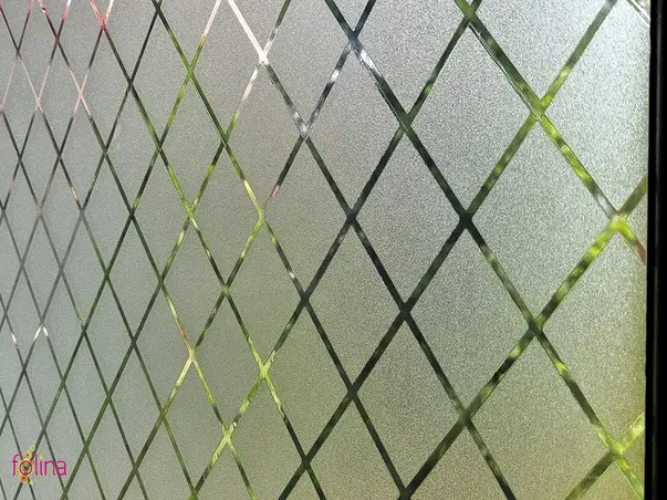 folie geam sablare cu romburi translucide
