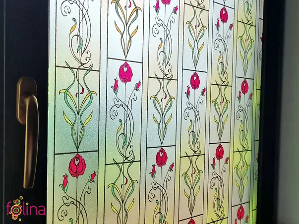 folie geam sablare tip vitraliu clasic