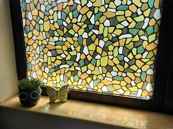 folie geam sablare vitraliu colorat