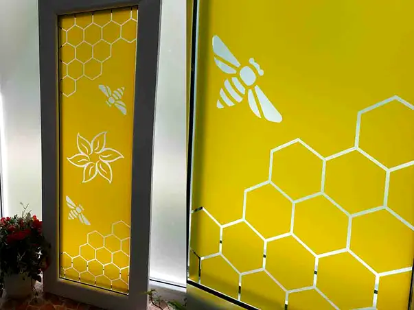 folie geam sablat galbena sun