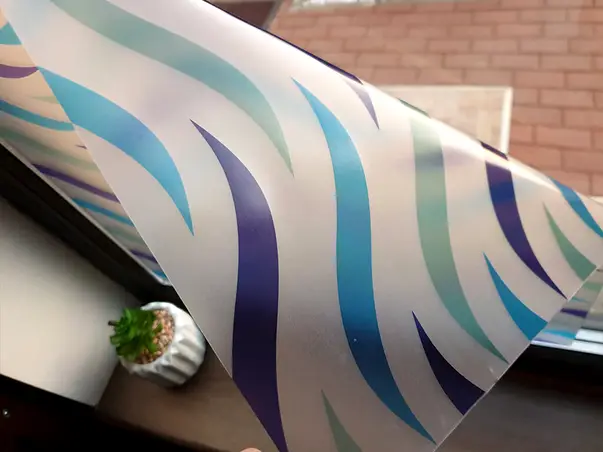 folie sablare autoadeziva model albastru