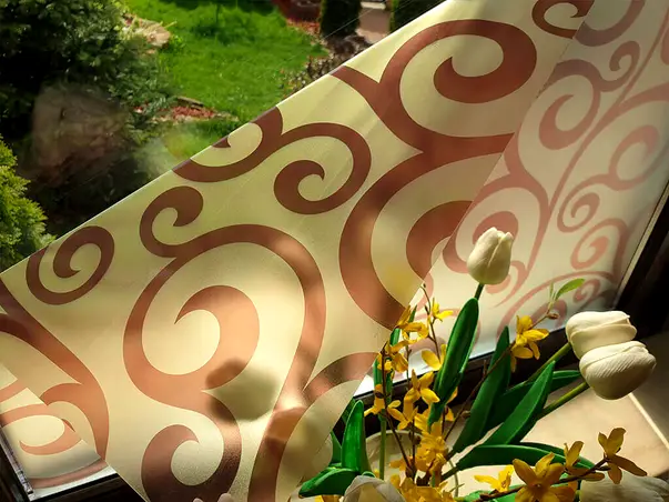 folie sablare bej cu model maro rina