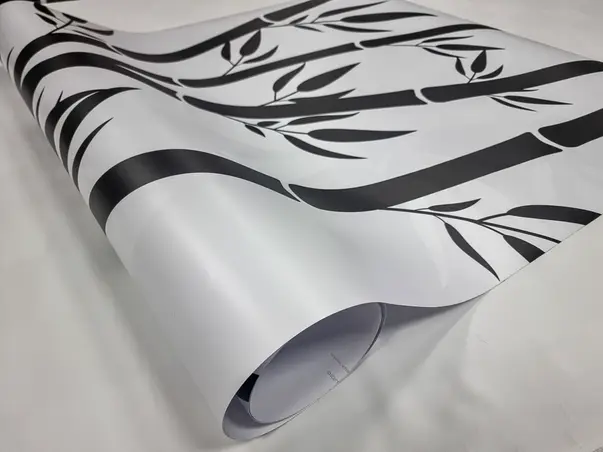 folie sablare cu model crengi bambus folina pentru usi din sticla rola de 100x210 cm 3