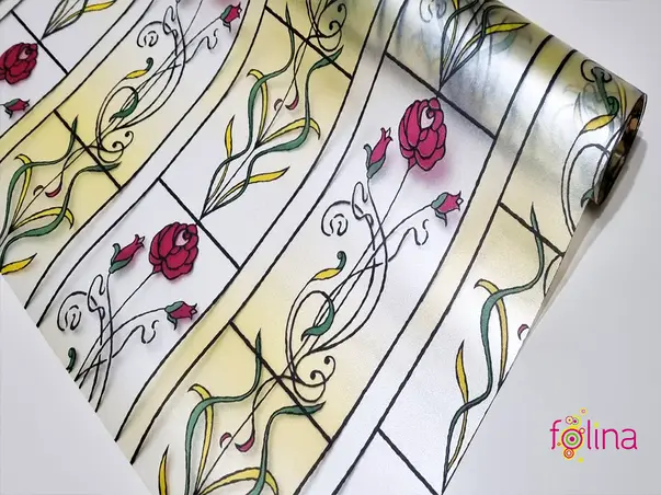 folie sablare cu model vitraliu