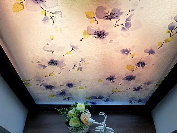 folie sablare decorativa flori albastre ume