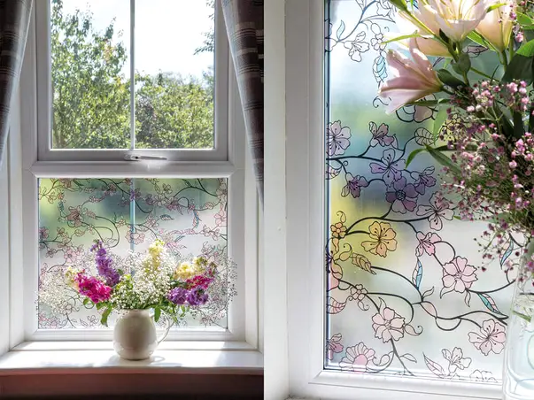 folie sablare decorativa model floral kyoto