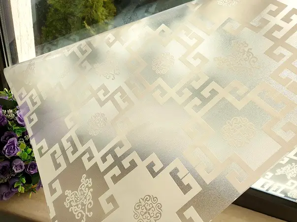 folie sablare geam cu model alb erra