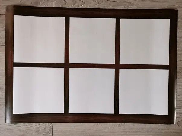 folie sablare geam cu model rama maro