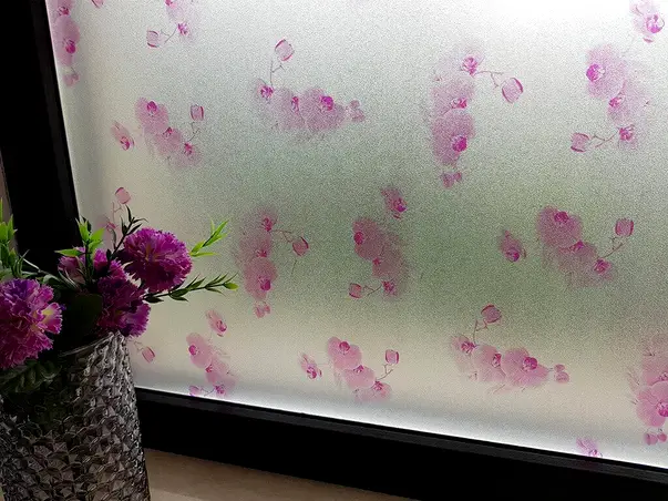 folie sablare geam orhidee mov