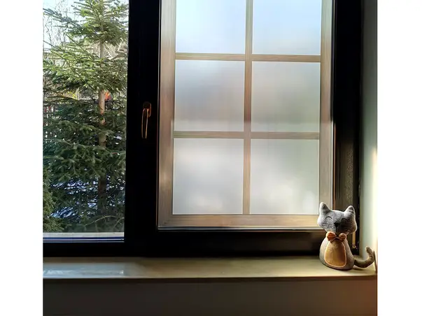 folie sablare geam termopan cu model rama maro