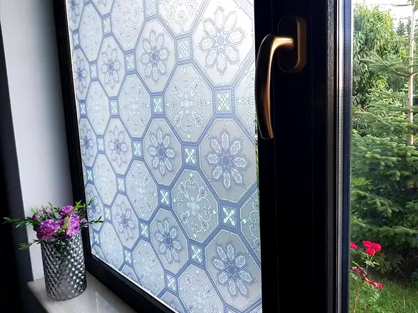 folie sablare geam vitraliu albastru chantal