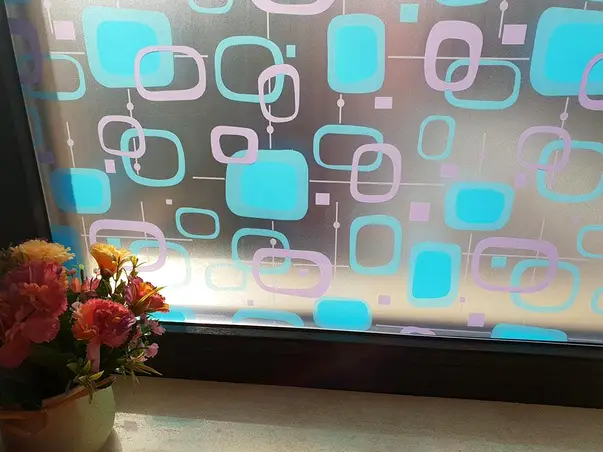 folie sablare model geometric albastru