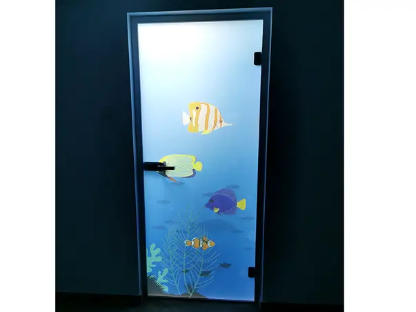 folie sablare usa din sticla pesti 100 210 cm