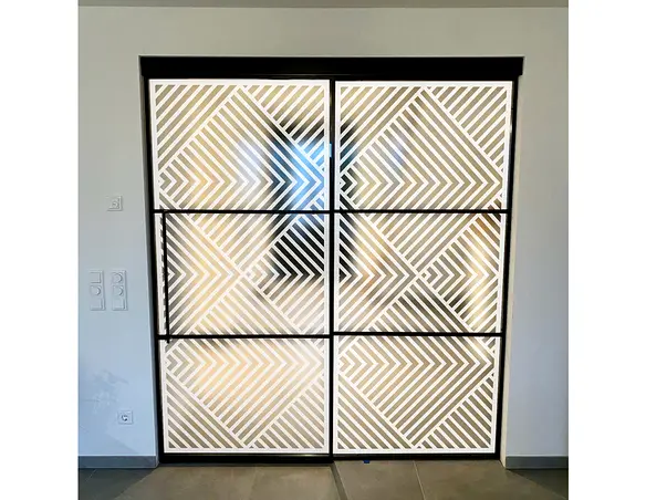 folie sablare usa folina model geometric romburi linii rola 100 210 cm s8