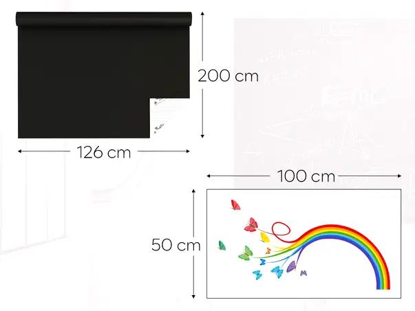 folie tabla de scris si sticker fluturi curcubeu folina